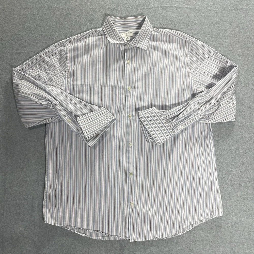 Banana Republic Shirt Classic Fit Cuffed Button Up Mens‎ Long Sleeve X-Large